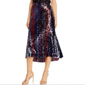 NWT Rachel Zoe Venice Sequin Fit and Flare Midi Skirt